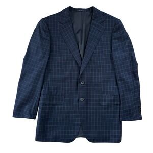Ermenegildo Zegna Sport Coat Men's US 40/50C Plaid Silk Wool Blazer Switzerland